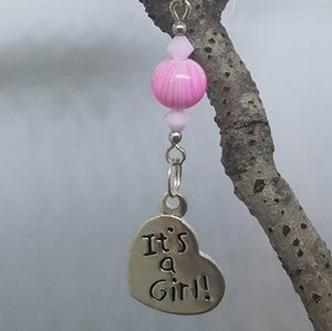 RESERVED mathk5 It's a Girl! Charm Clip